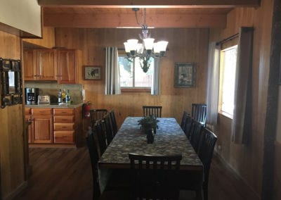 Photo of the dining room and kitchen